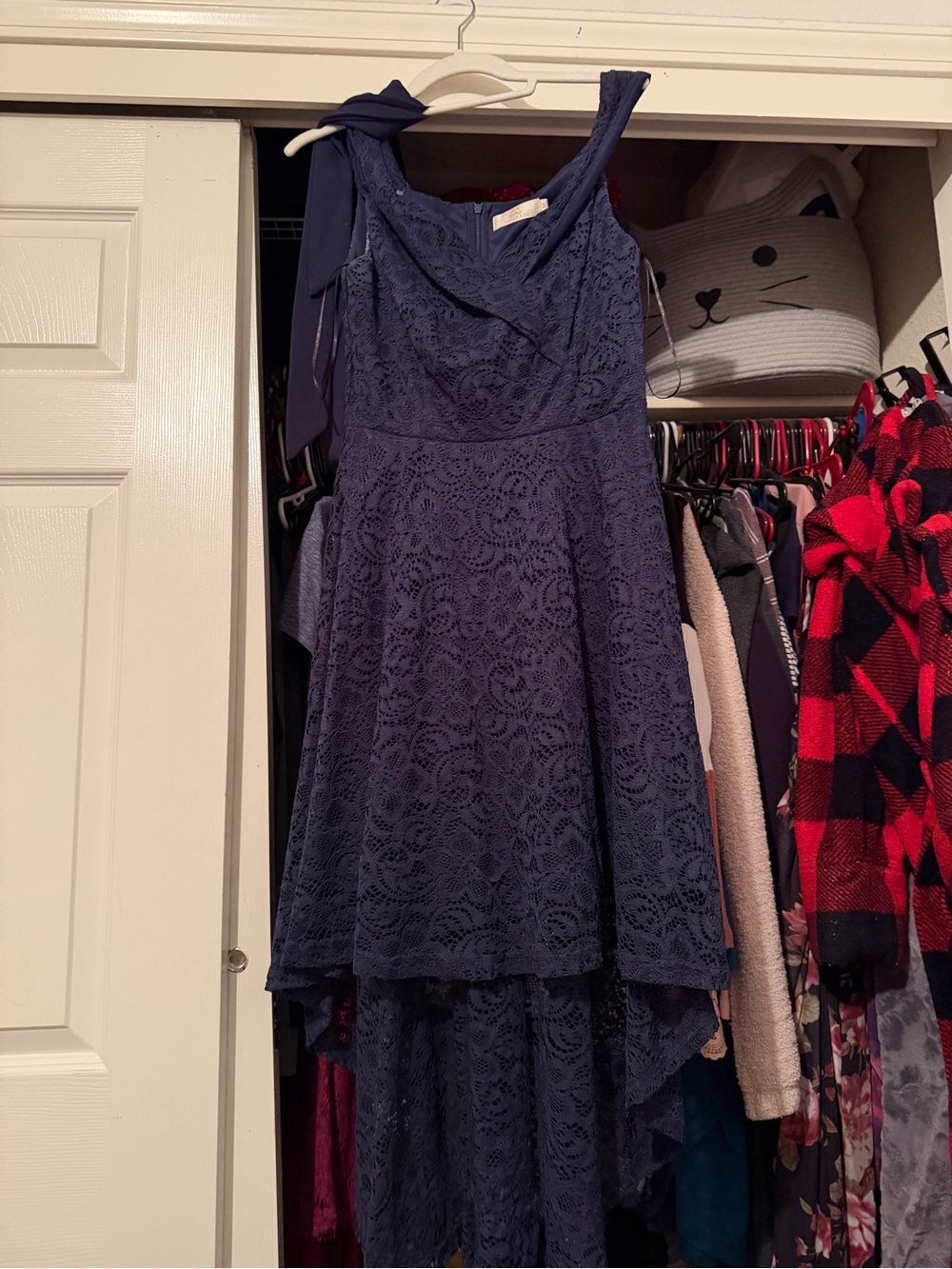 HR Homrain Women’s Royal Blue Lace Formal Dress Size Medium GUC